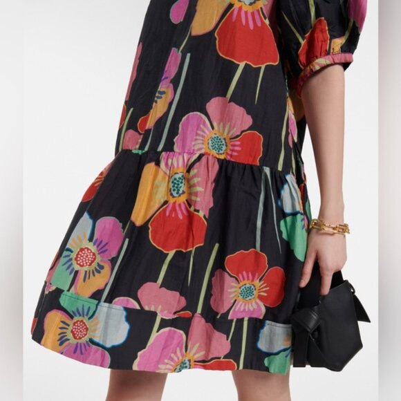 Velvet by Graham & Spencer Rachel Floral Print Mini Dress Silk Cotton Blend - Picture 10 of 10
